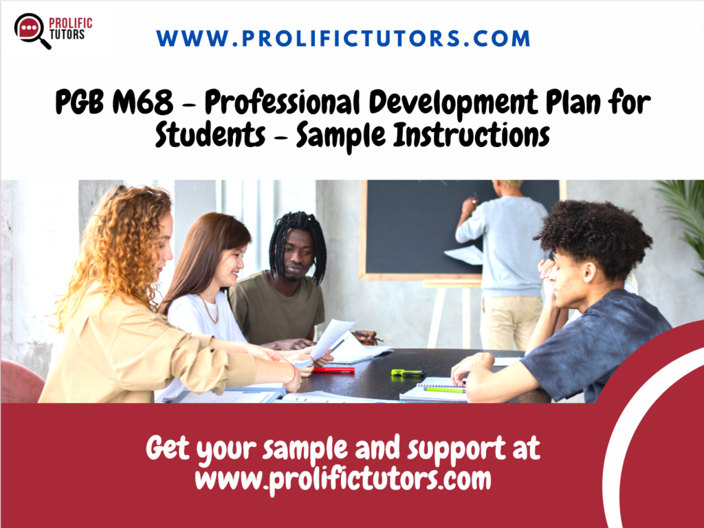 Professional Development Plan for Students - Sample Instructions
