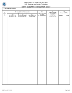 MAN 4673 CBP Form 7501 project form